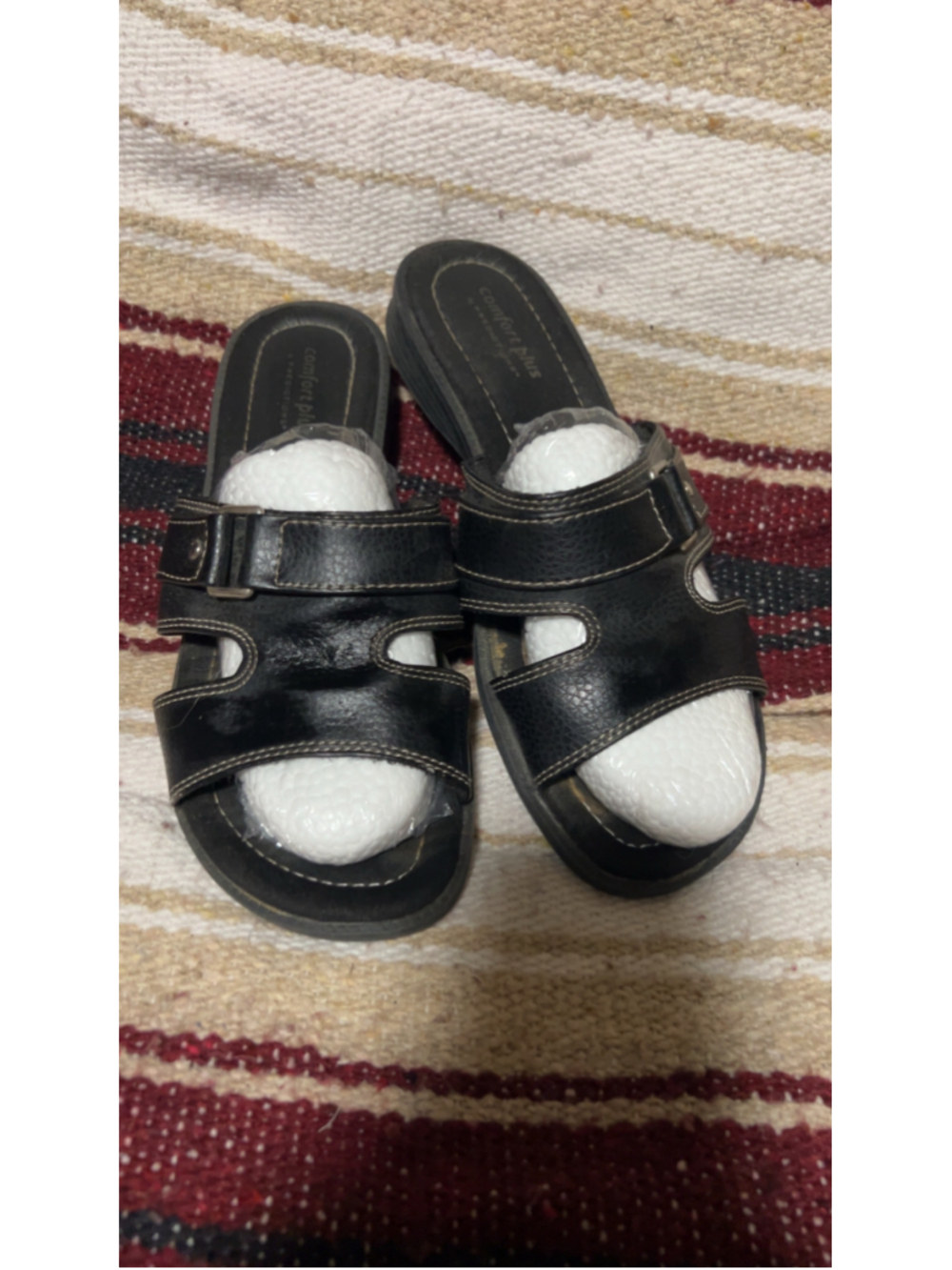 Women's Comfort Plus by Predictions Black Sandals Size 8